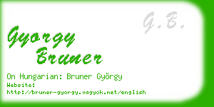 gyorgy bruner business card